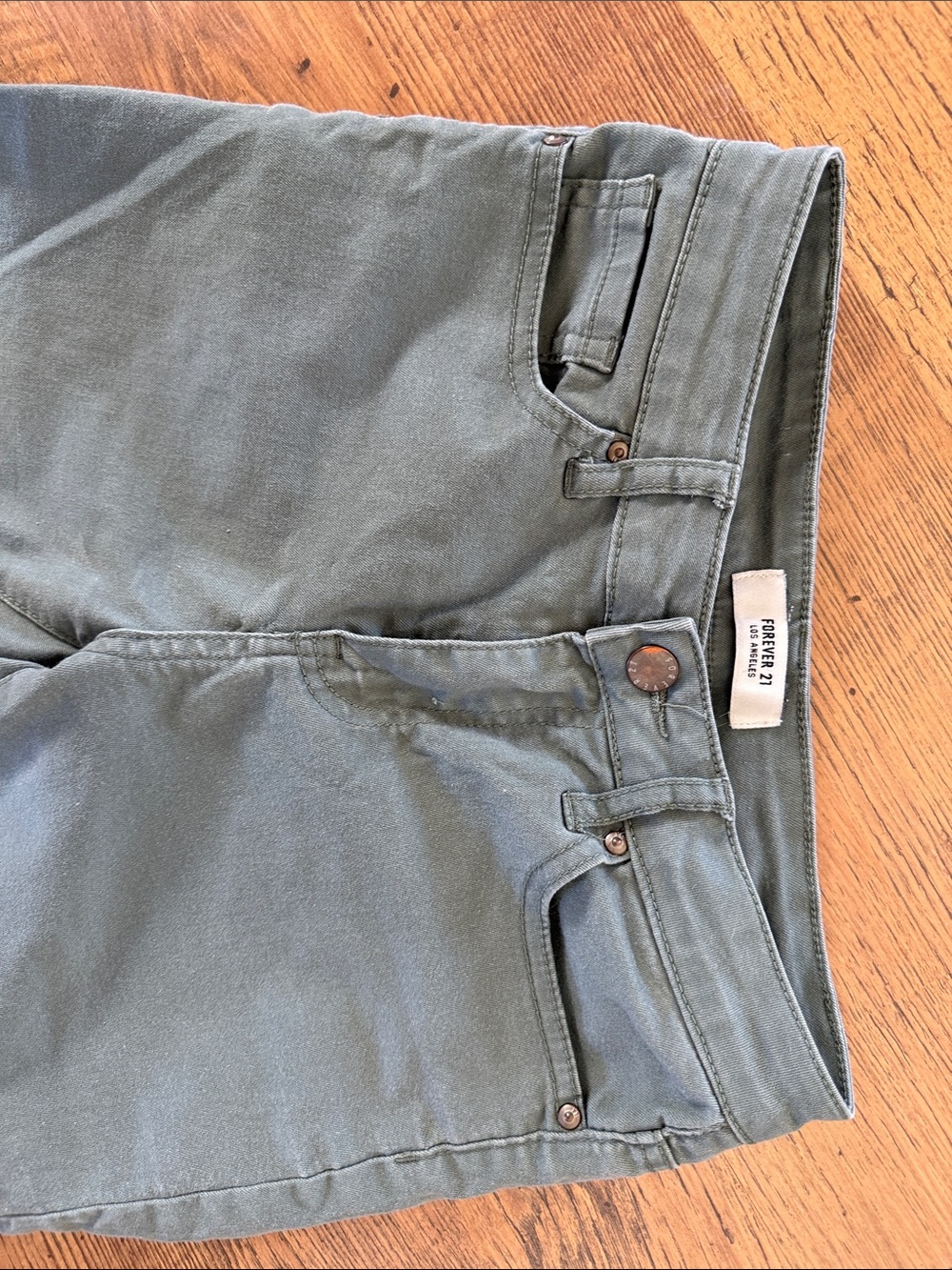 Forever 21 Olive Green Skinny Jeans - Picture 2 of 3